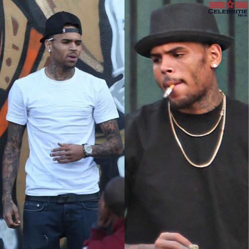 Chris Brown Smoking